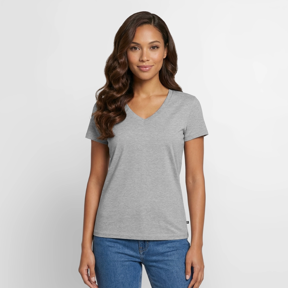 Women's Organic V-Neck T-Shirt by Stanley & Stella - heather grey