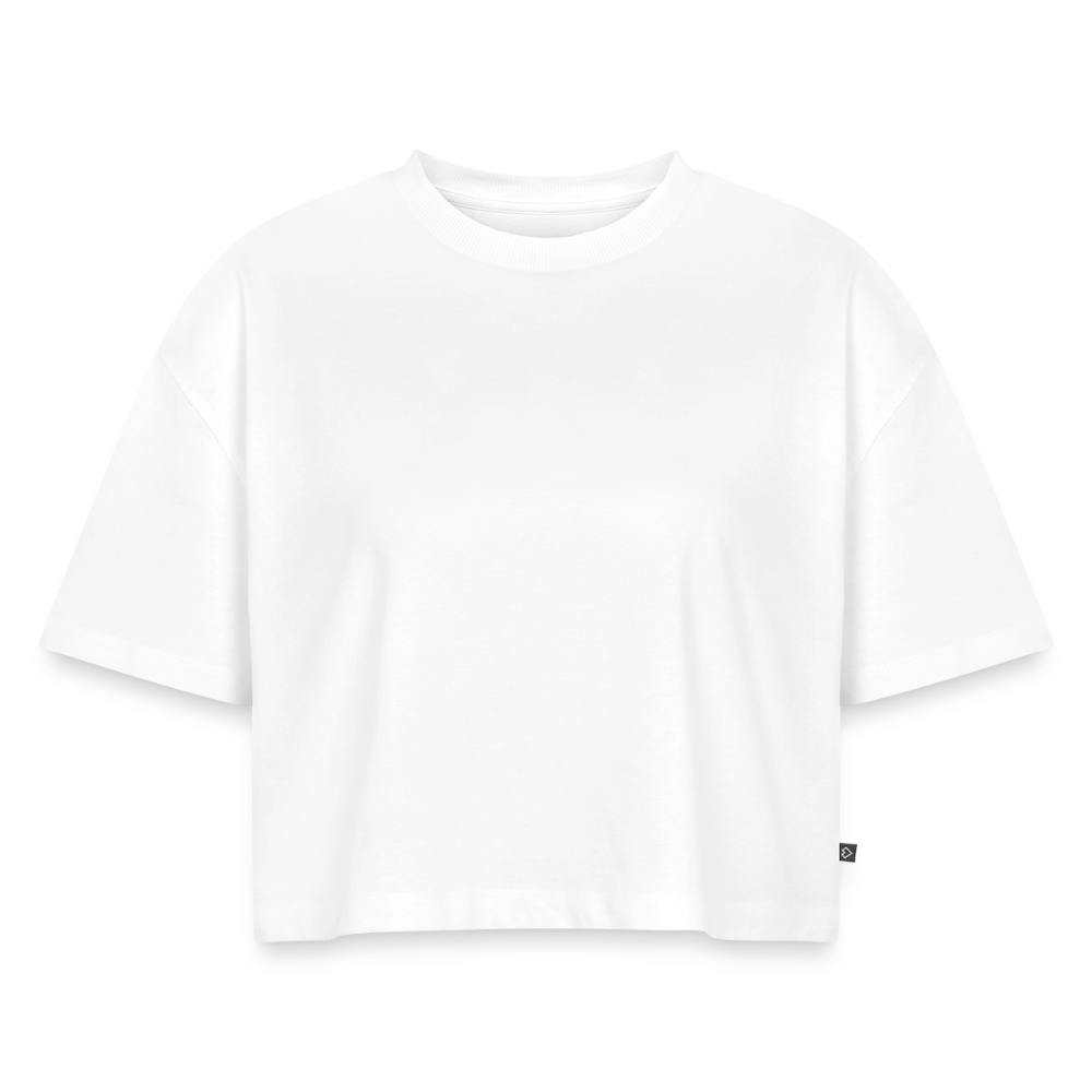 Women’s Premium Oversized Organic Cropped T-Shirt - white