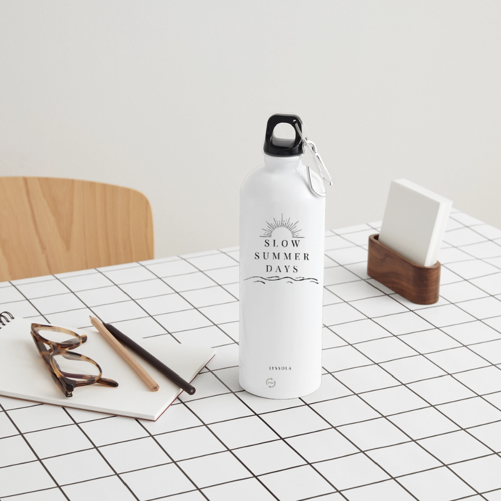 Water Bottle with carabiner 750 ml - white