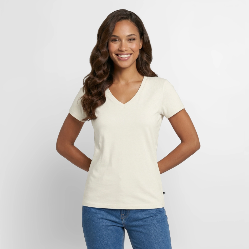 Women's Organic V-Neck T-Shirt by Stanley & Stella - off white