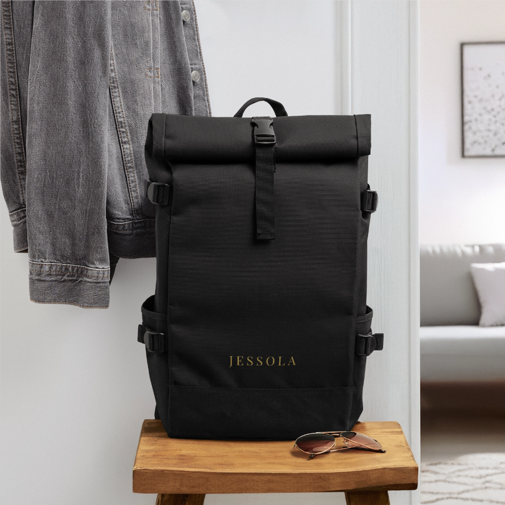 Roll Top Backpack - black