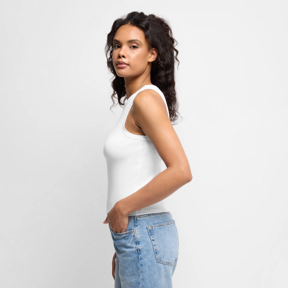 Women’s Cropped Organic Tank Top - white
