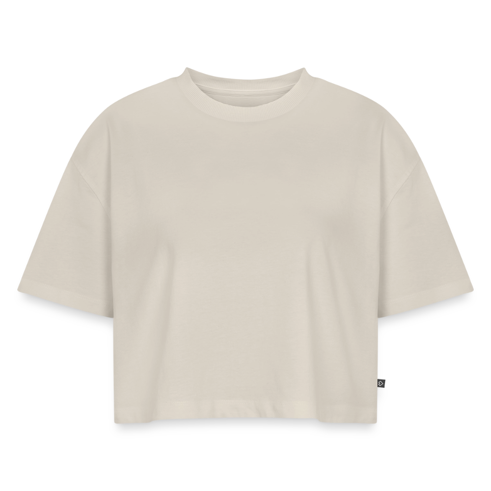 Women’s Premium Oversized Organic Cropped T-Shirt - beige