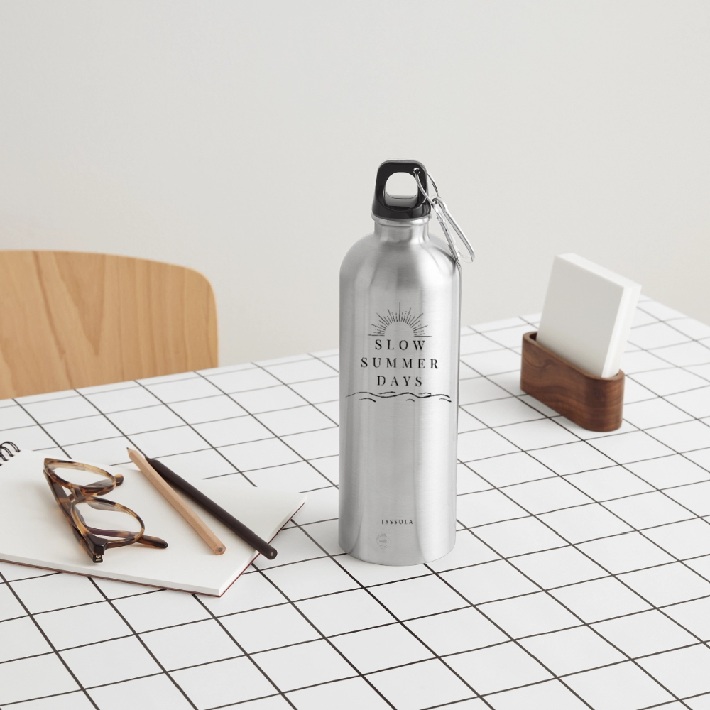Water Bottle with carabiner 750 ml - silver
