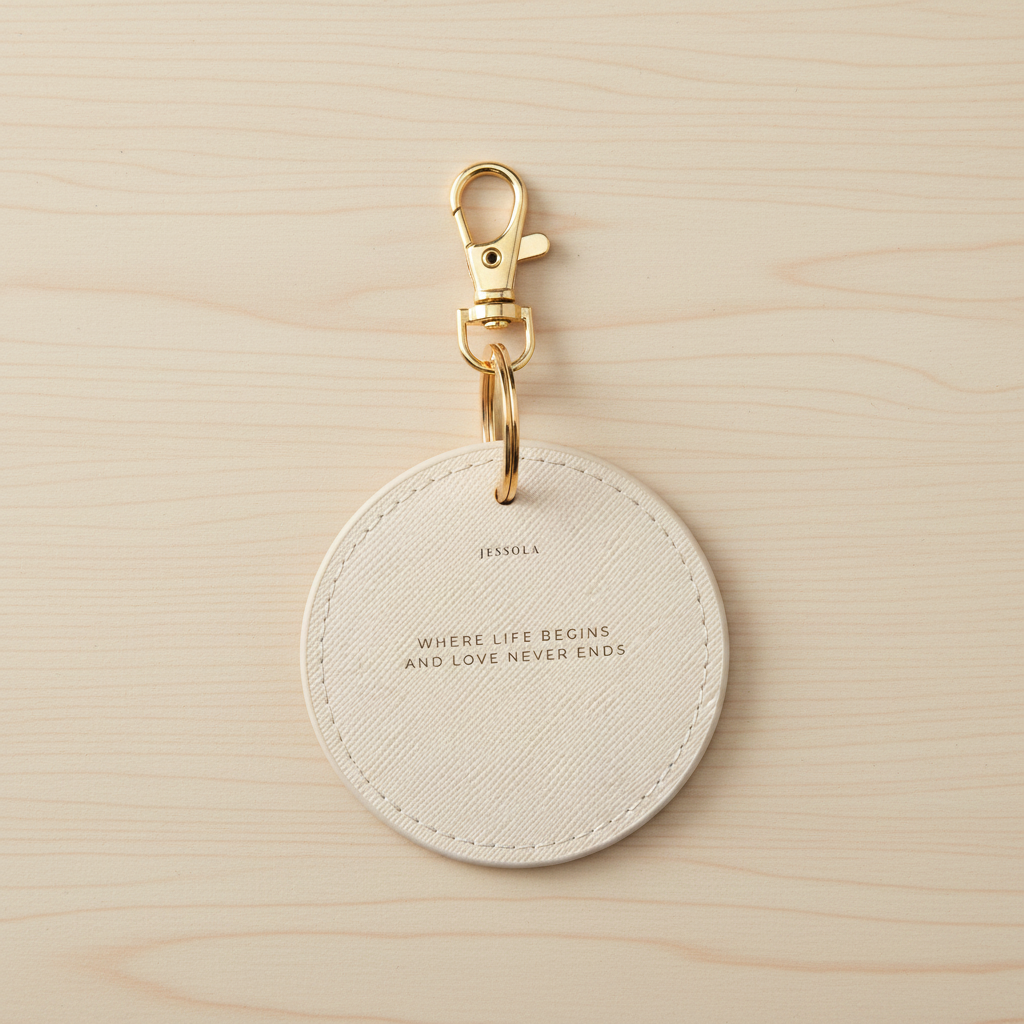 Round Keyring - oyster