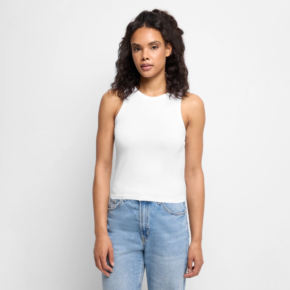 Women’s Cropped Organic Tank Top - white