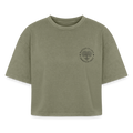 Boxy Women's Premium Acid Washed T-Shirt - acid washed green
