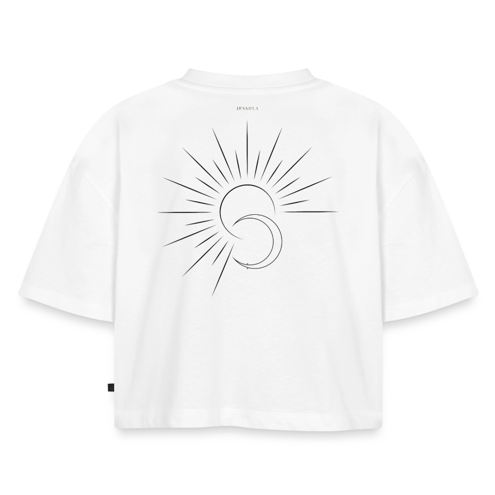 Women’s Premium Oversized Organic Cropped T-Shirt - white