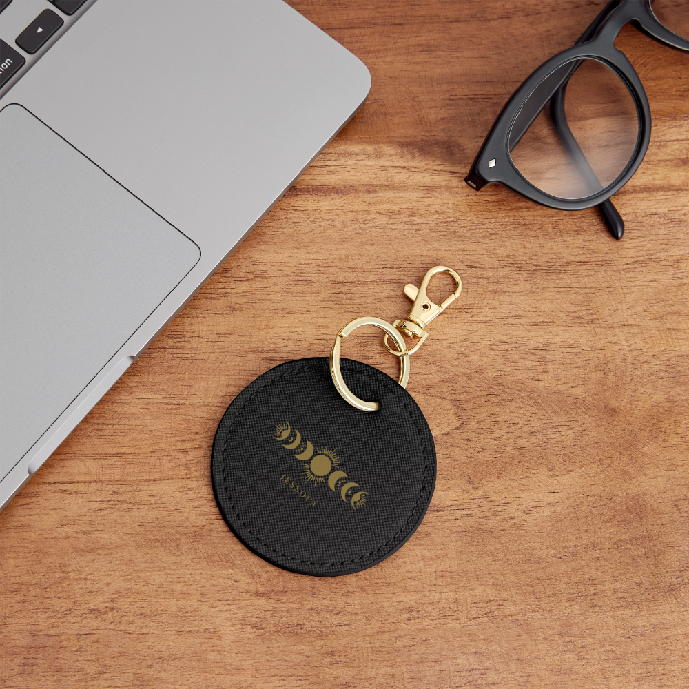 Round Keyring - black